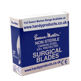 Swann Morton No 27 Non Sterile Carbon Steel Blades 0114 (Pack of 100) - HandyProducts.co.uk