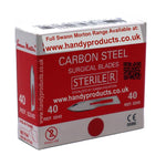 Swann Morton No 40 Sterile Carbon Steel Blades 0240 (Pack of 100) - HandyProducts.co.uk