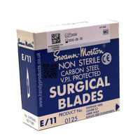 Swann Morton No E11 Non Sterile Carbon Steel Blades 0125 (Pack of 100) - HandyProducts.co.uk