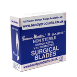 Swann Morton Sabre No B23 Non Sterile Carbon Steel Blades 0190 (Pack of 100) - HandyProducts.co.uk