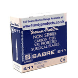 Swann Morton Sabre No E11 Non Sterile Carbon Steel Blades 0183 (Pack of 100) - HandyProducts.co.uk