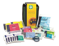 Vehicle First Aid Kit in Green Stockholm Bag (Single Pack) - HandyProducts.co.uk