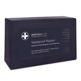 Washproof Plasters in Blue Plastic Box. Assorted (Box of 120) - HandyProducts.co.uk